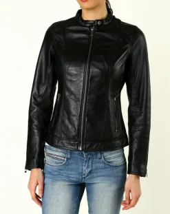 Femme Chyston Veste en Cuir Talia noire