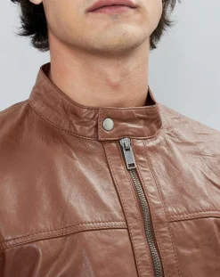 Hot Chyston Veste en Cuir Taylor cognac