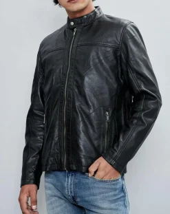 Clearance Chyston Veste en Cuir Taylor noire