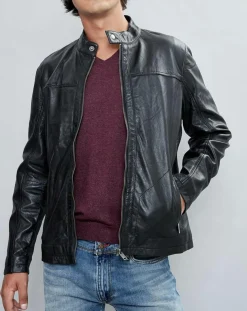 Clearance Chyston Veste en Cuir Taylor noire