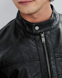 Clearance Chyston Veste en Cuir Taylor noire