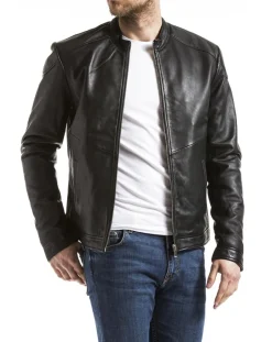 Best Blue Wellford Veste en Cuir Tchar noire