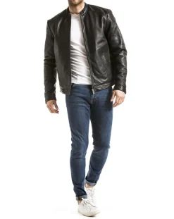 Best Blue Wellford Veste en Cuir Tchar noire