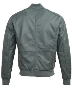 Homme Chyston Veste en Cuir Theo grise