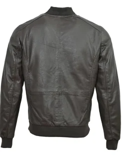 Homme Chyston Veste en Cuir Theo marron