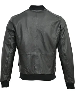 Discount Chyston Veste en Cuir Theo noire