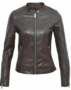 Femme Chyston Veste en Cuir Tia marron