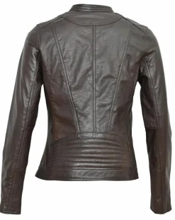 Femme Chyston Veste en Cuir Tia marron