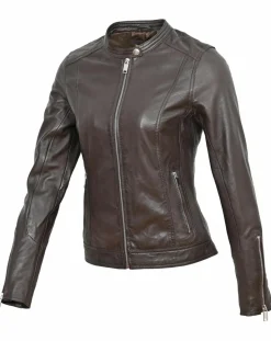 Femme Chyston Veste en Cuir Tia marron
