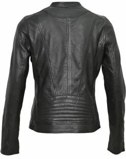 New Chyston Veste en Cuir Tia noire
