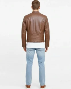 Best Blue Wellford Veste en Cuir Zachary cognac