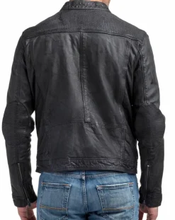 Sale Blue Wellford Veste en Cuir Zadok noire