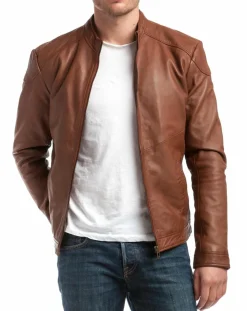 Hot Chyston Veste en Cuir Zuzarte cognac