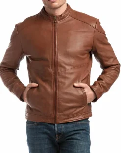 Hot Chyston Veste en Cuir Zuzarte cognac