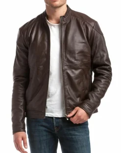 Homme Chyston Veste en Cuir Zuzarte marron