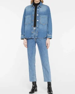 Femme Scotch & Soda Veste en Jean à franges bleue