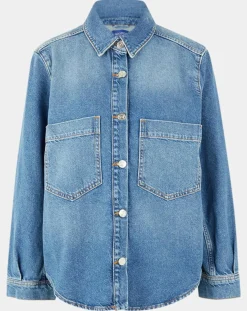 Femme Scotch & Soda Veste en Jean à franges bleue