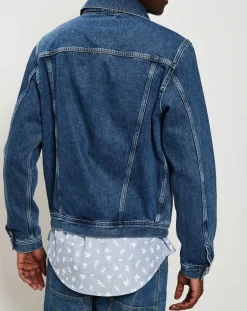 Homme Gant Veste en Jean bleu indigo