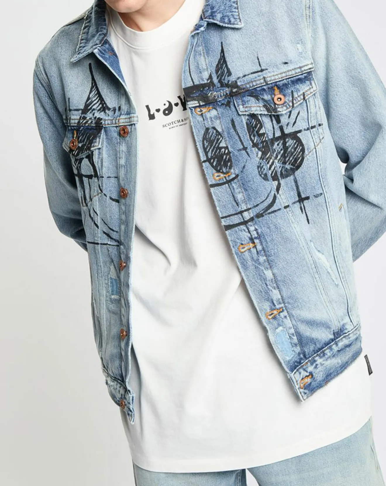 Clearance Scotch & Soda Veste en jean bleue