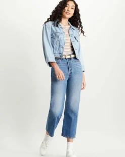 Clearance Levi's® Veste en jean crop Sleeve bleue
