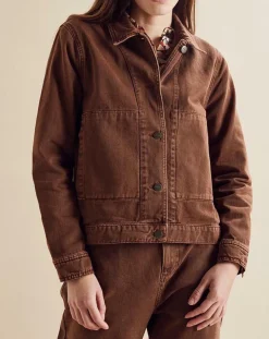 Femme Chloé Stora Veste en jean Up marron