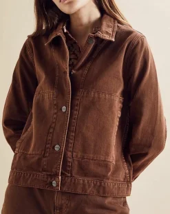 Femme Chloé Stora Veste en jean Up marron