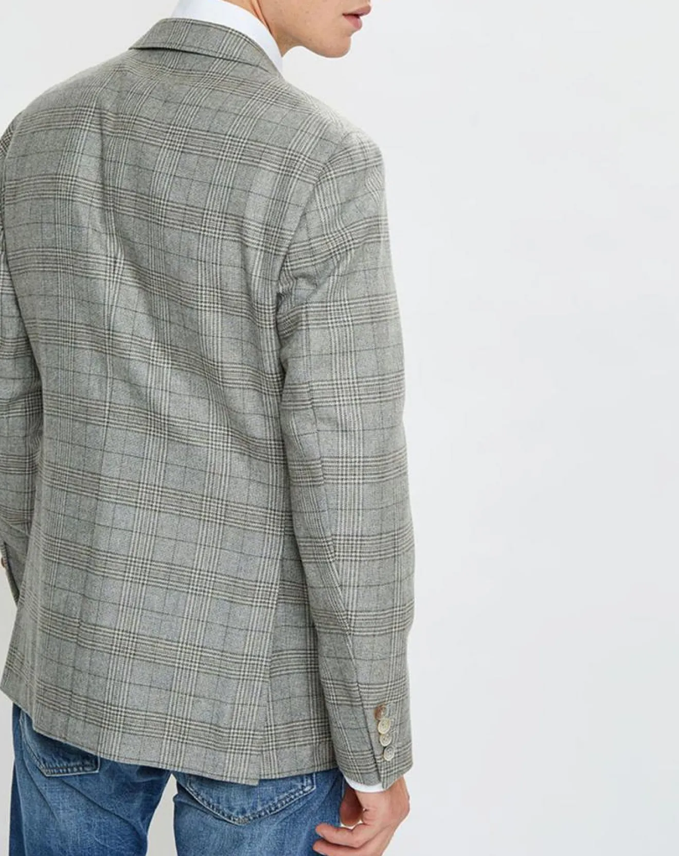 Sale Hackett London Veste en Laine & Cachemire mélangés Prince de Galles kaki/beige