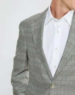Sale Hackett London Veste en Laine & Cachemire mélangés Prince de Galles kaki/beige