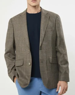 Hot Hackett London Veste en Laine & Soie à carreaux marron