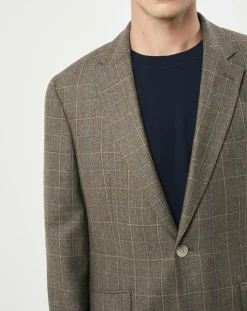 Hot Hackett London Veste en Laine & Soie à carreaux marron