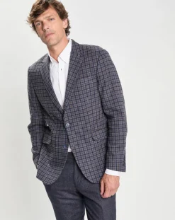 Online Hackett London Veste en Laine mélangée à carreaux bleue