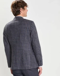 Online Hackett London Veste en Laine mélangée à carreaux bleue