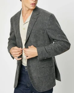 Hot Hackett London Veste en Laine mélangée à imprimé pied-de-poule marron/gris