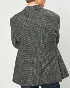 Hot Hackett London Veste en Laine mélangée à imprimé pied-de-poule marron/gris