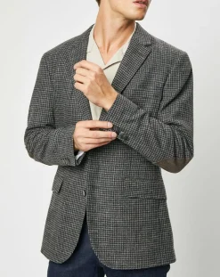 Hot Hackett London Veste en Laine mélangée à imprimé pied-de-poule marron/gris