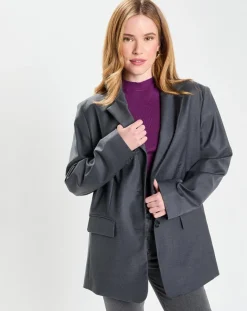 Femme Galeries Lafayette Veste en Laine mélangée Flannelle Sven 3 gris foncé