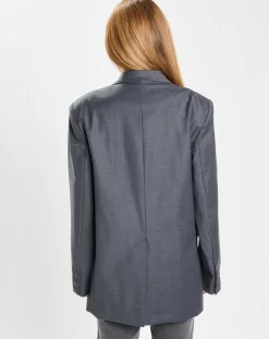 Femme Galeries Lafayette Veste en Laine mélangée Flannelle Sven 3 gris foncé