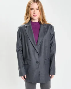 Femme Galeries Lafayette Veste en Laine mélangée Flannelle Sven 3 gris foncé