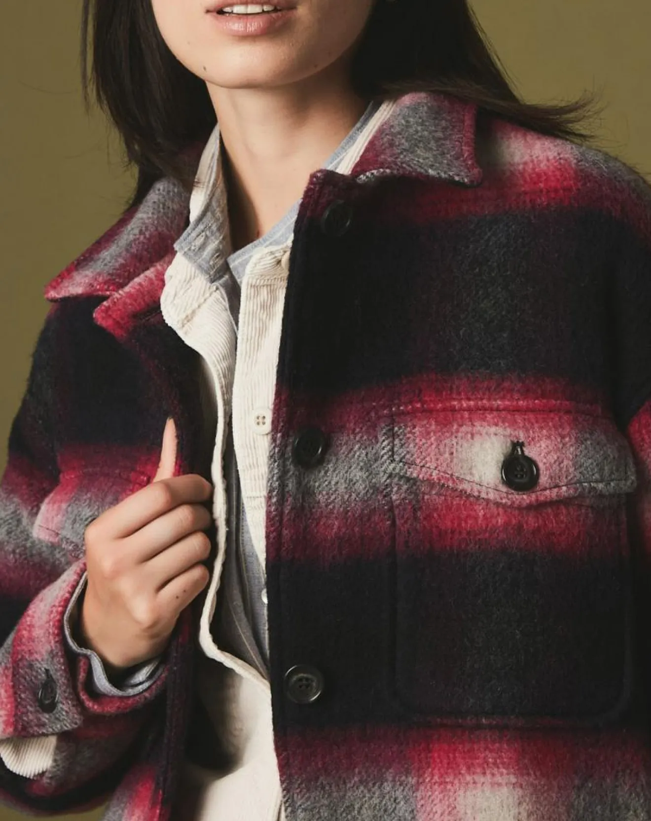 Femme Hartford Veste en Laine mélangée Vara fushia/noir