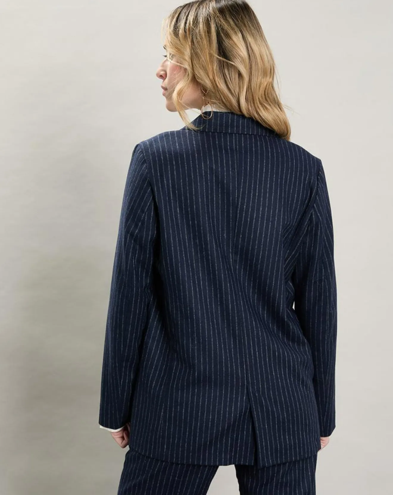 Femme Hartford Veste en Laine mélangée Velize rayures brutes/marine