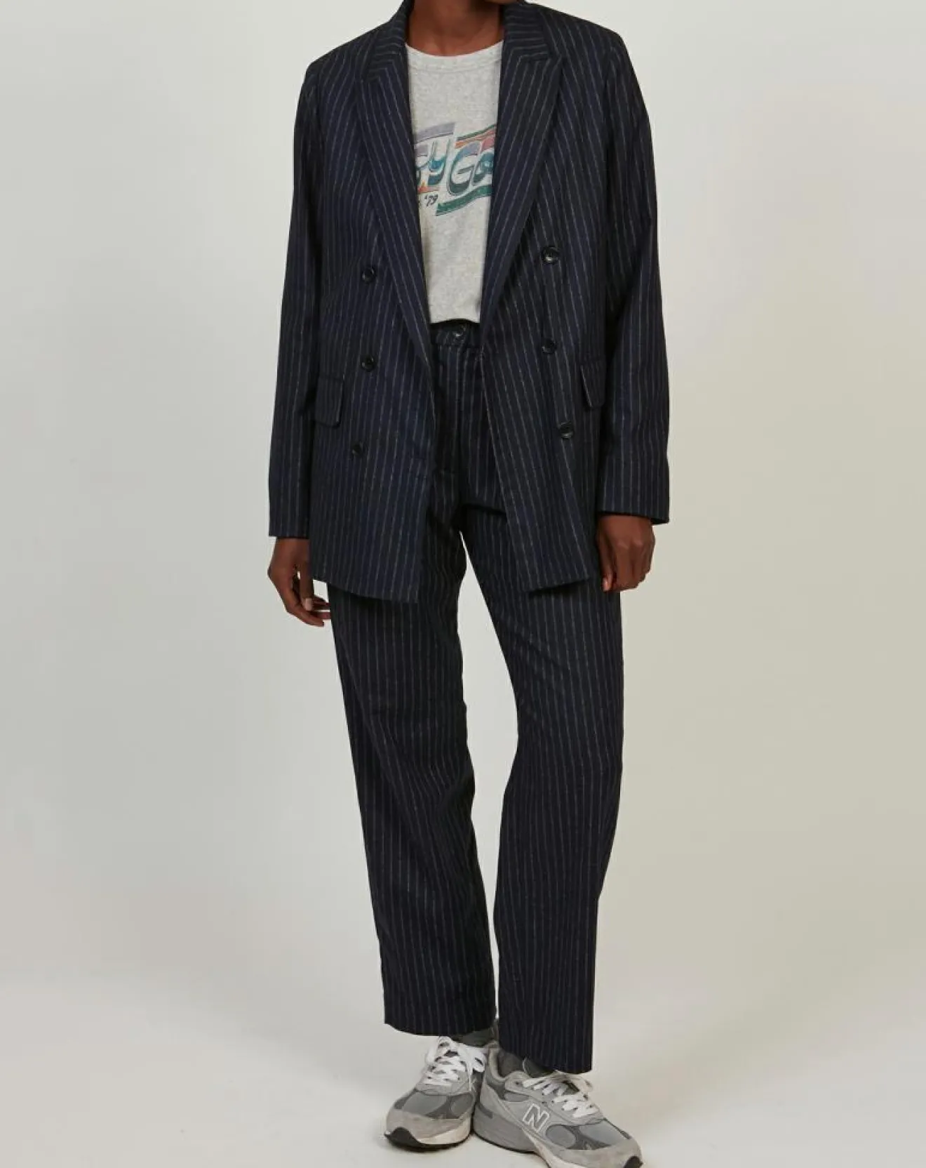 Femme Hartford Veste en Laine mélangée Velize rayures brutes/marine