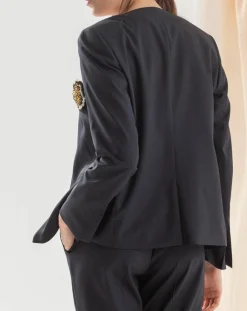 Best Chloé Stora Veste en Laine mélangée Vezuve bleu marine