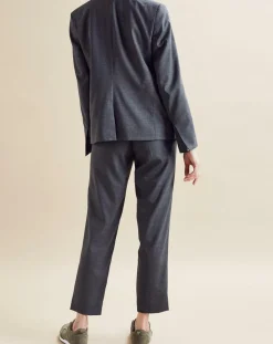 Femme Chloé Stora Veste en Laine mélangée Vezuve gris