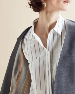 Femme Chloé Stora Veste en Laine mélangée Vezuve gris