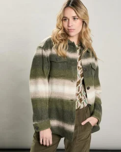 Femme Hartford Veste en Laine mélangée Voltige beige/vert