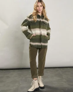 Femme Hartford Veste en Laine mélangée Voltige beige/vert