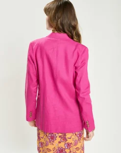 Femme La Petite Etoile Veste en Lin & Coton Vivano fushia