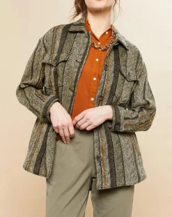 New Hartford Veste en Lin & Coton Voltige beige/noir