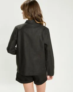 Femme La Petite Etoile Veste en Lin mélangé Fauline noire