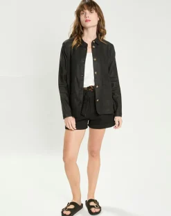 Femme La Petite Etoile Veste en Lin mélangé Fauline noire